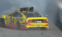 Michael McDowell SLAMS the wall in Stage 1 At Darlington